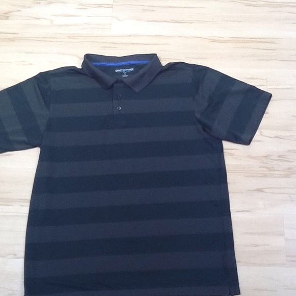 Great Northwest Black Grey Stripe Polo Golf Shirt - Picture 2 of 7